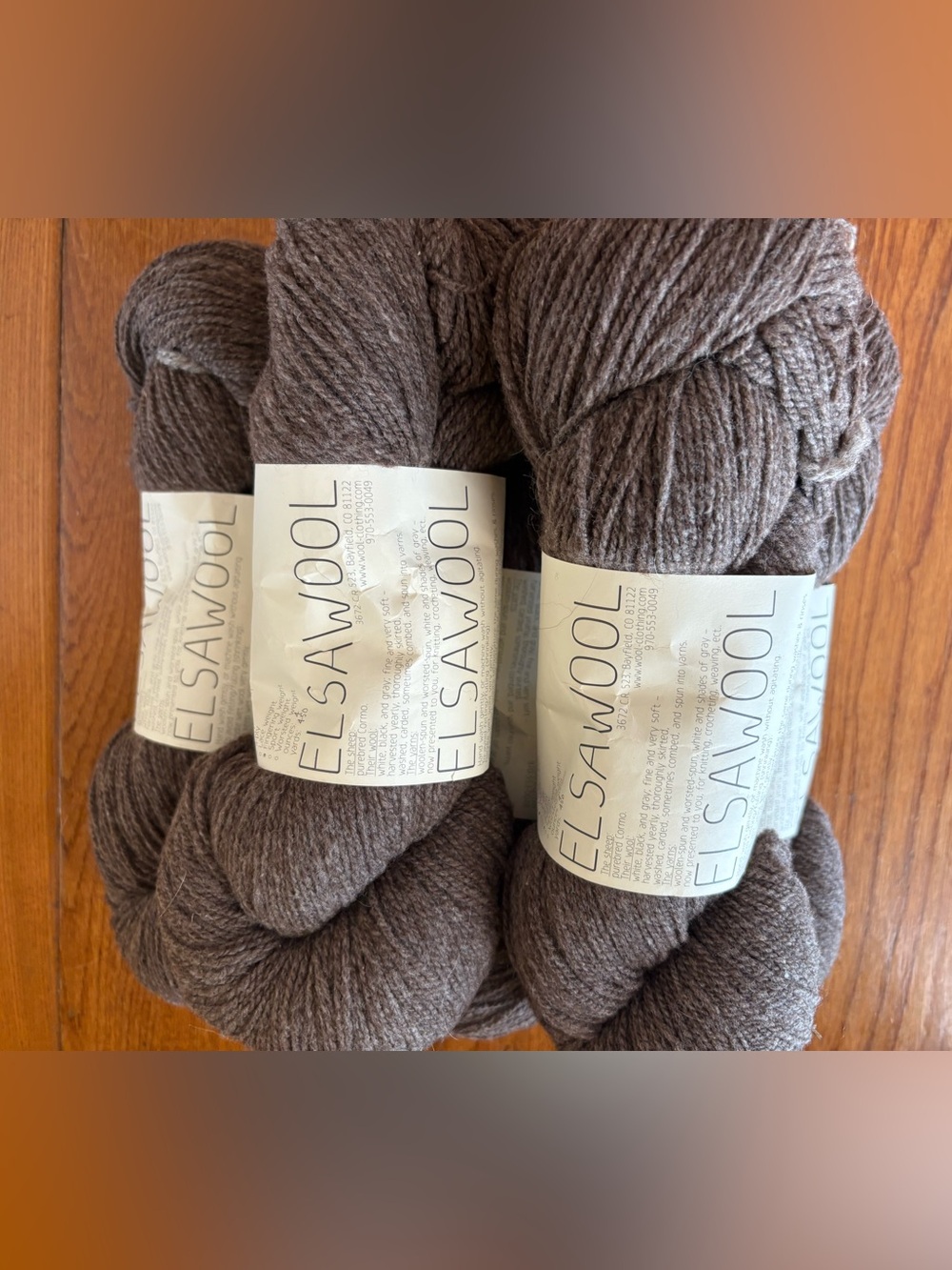 5 skeins of Elsawool Montana grown cormo fingering weight wool